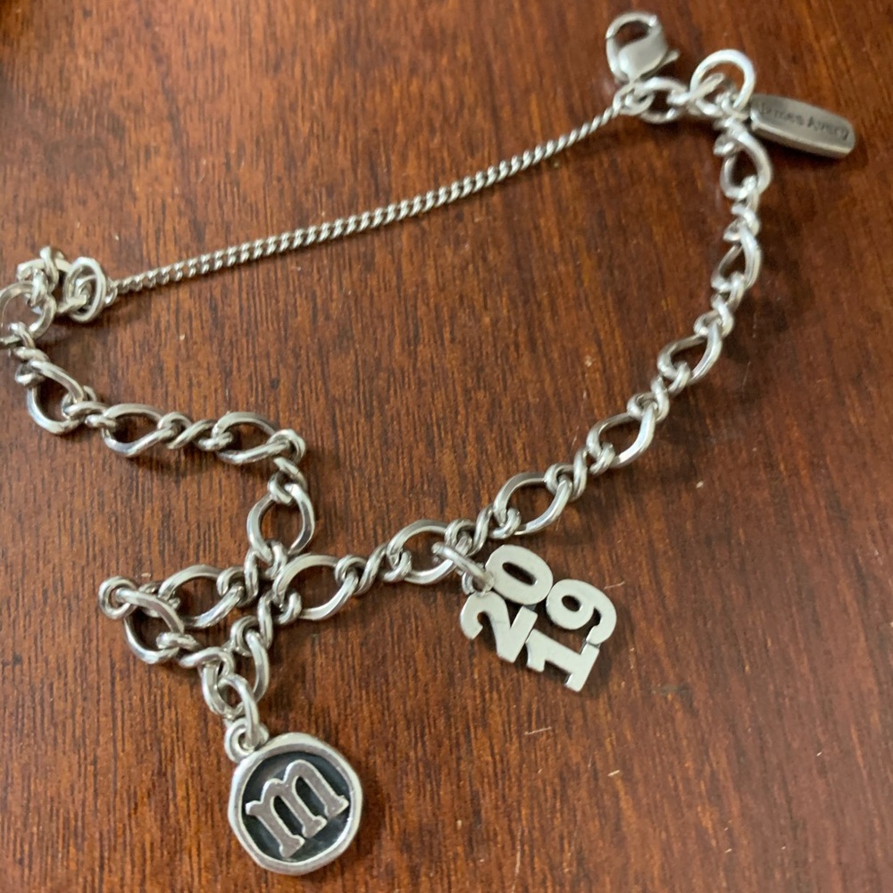 James Avery bracelet with M & 2019 charm
